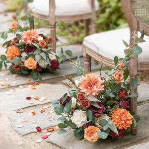 Lings Moment Free-Standing Flower Arrangements (Set of 2) Sunset Terracotta